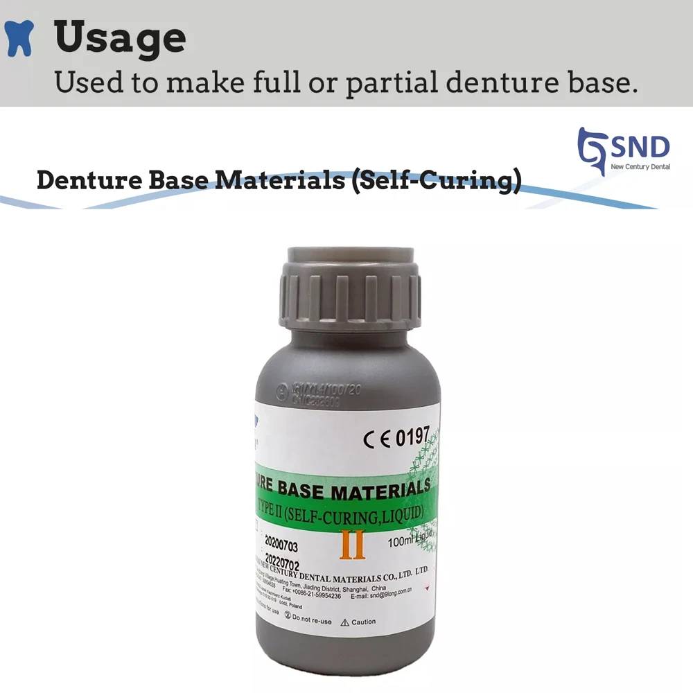 SND100mlSelfCuringDentureBaseMaterialDentalMMAMonomerLiquid