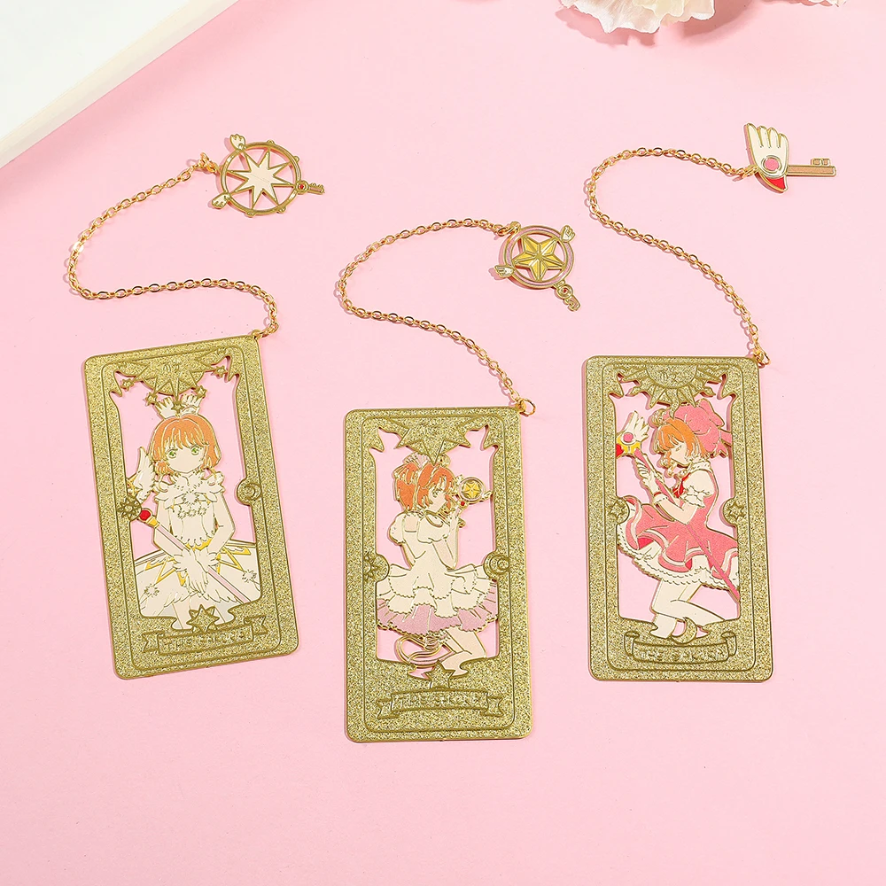 Metal Bookmark 1Pcs Anime Card Captor Sakura Book Mark Anime Fans Collection Cherry For Book Lovers School Supplies Stationery