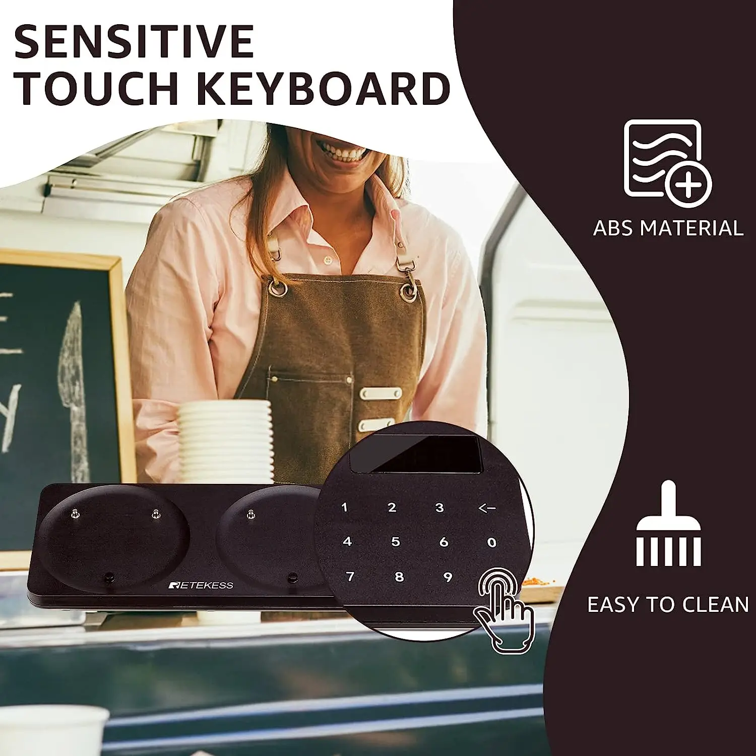 Wireless Calling System Retekess 1Pcs Keypad Transmitter For TD163 Restaurant Pager Wireless Calling Queuing System Coffee Shop Bar Food Truck Hotel