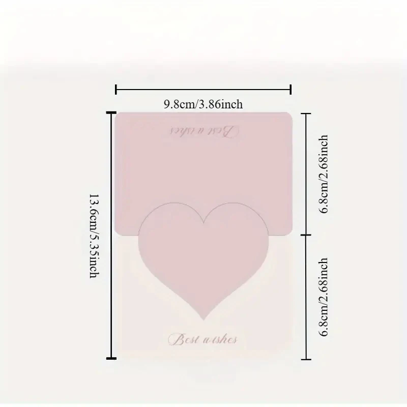 Valentine's Day Love Heart Greeting Card with Envelope 100pcs