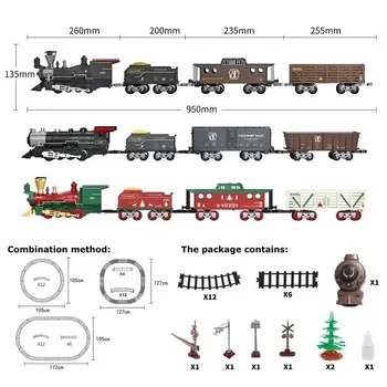2.4G Remote Control Retro Rail Train Set Children's Christmas Nostalgic Model Gift Toy Christmas Electric Children's 1