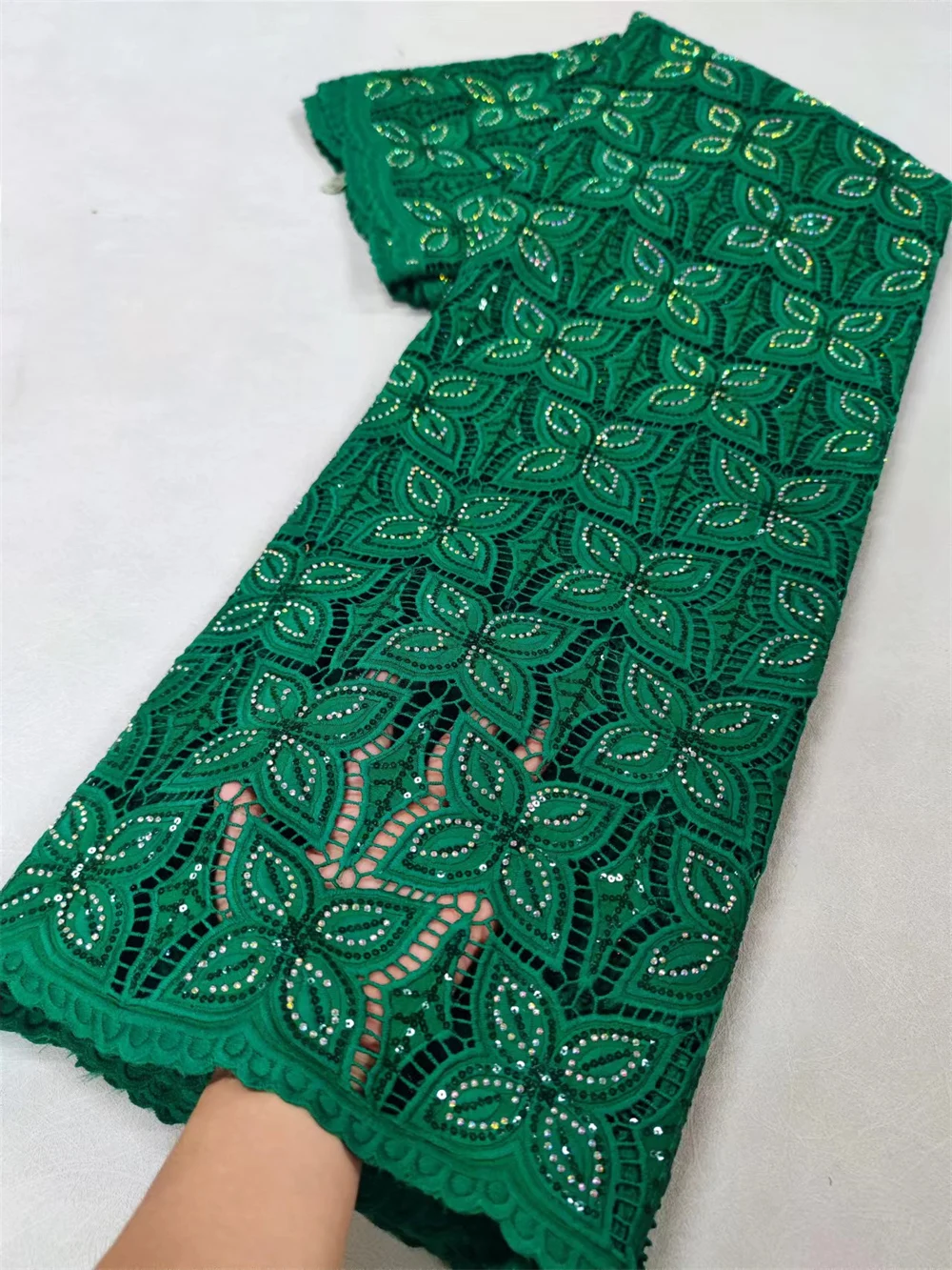 African Lace Fabric chiffon Swiss Voile Lace With Stones Nigerian Tulle Sequined Dubai Style 5Yards