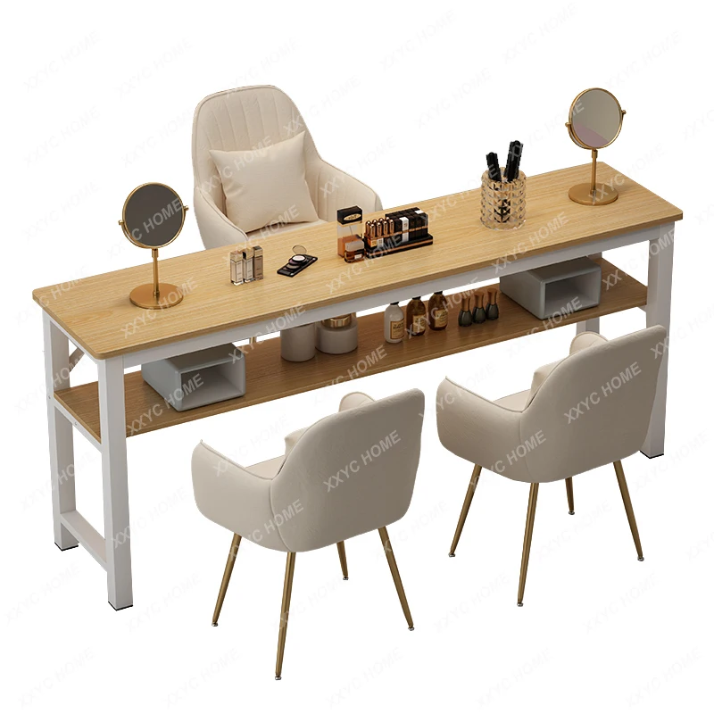 Affordable Luxury Fashion Special Table Chair Suit Economical Nail Table nail table single double net red double glass economical marble nail table chair suit