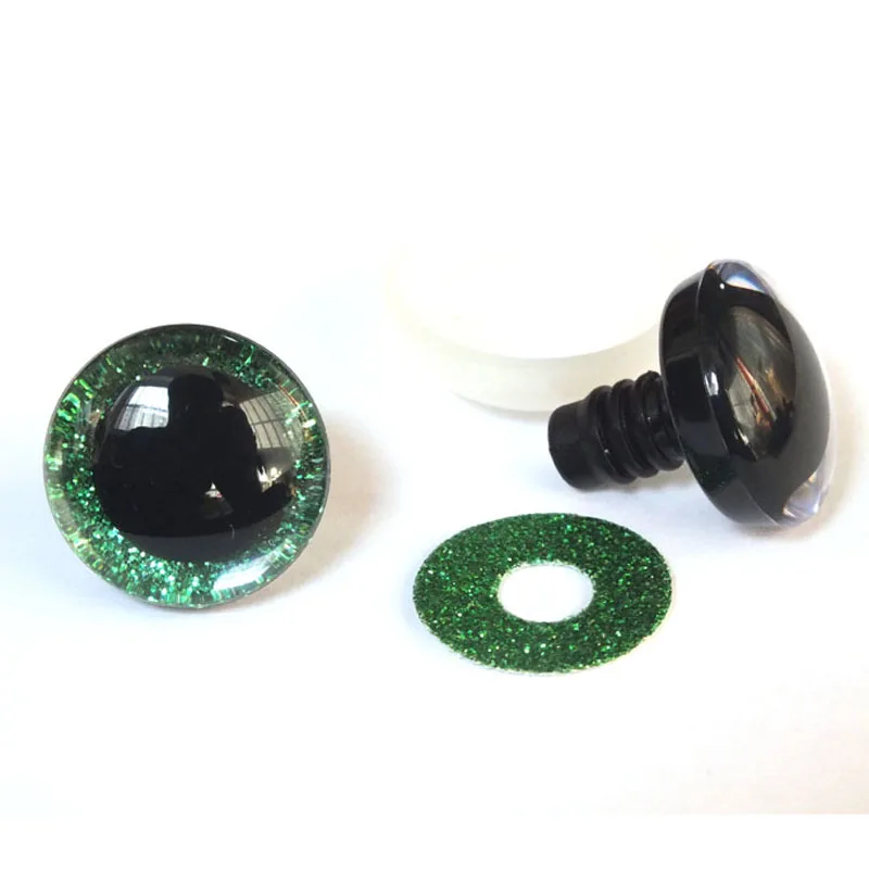 반짝이 장난감 안전 눈, 3D 공예 눈 인형 눈동자 눈, 와셔 포함, 12-35mm, 로트당 20 개