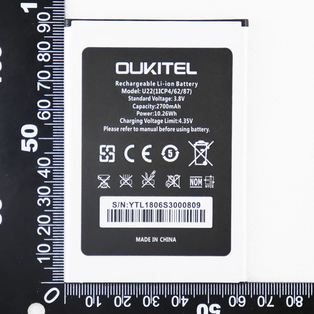 

5pcs 10pcs 20pcs 2700mAh Oukitel U22 Battery for Oukitel U22 Cell Phone