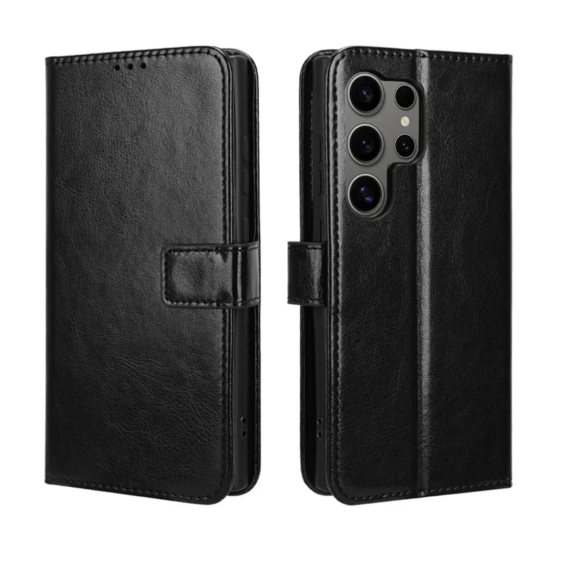 Luxury Crazy Horse Leather Case Skin for Samsung Galaxy S26 Ultra