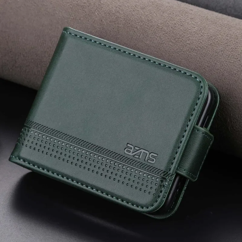 Leather Wallet Phone Case with Card Holder & Kickstand - Shockproof Back Cover