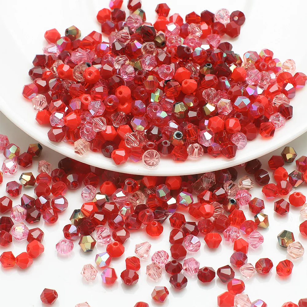 Wholesale 1000pcs Big Bag Colorful 4mm Bicone Crystal Beads Glass