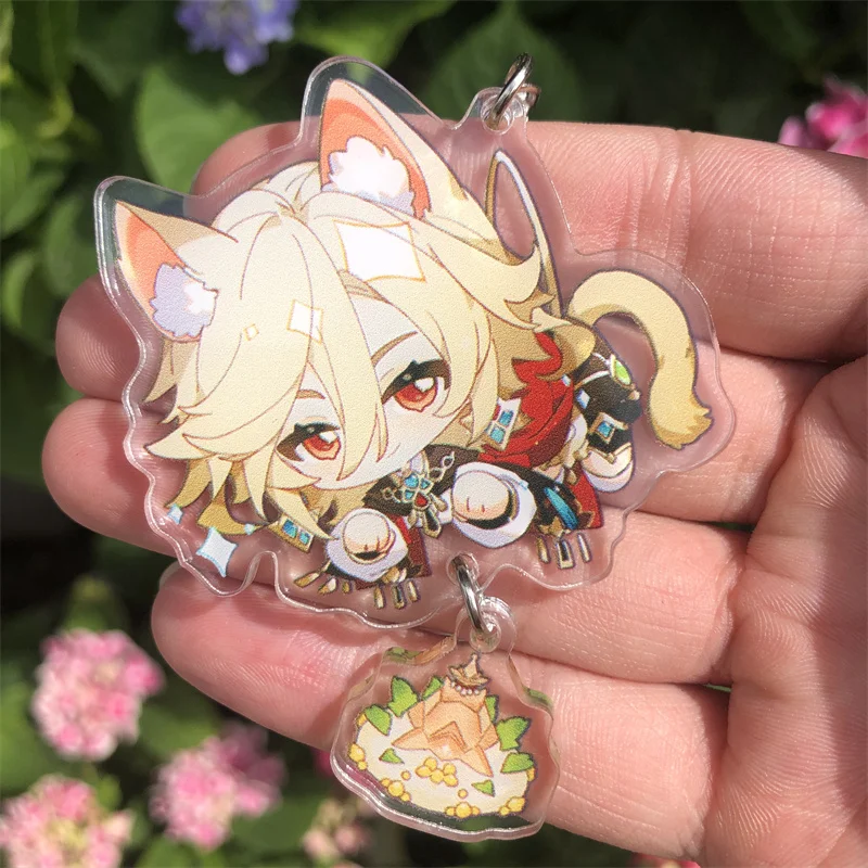 Game Impact Baizhu Mika Kaveh Kirara Cosplay Keychains Acrylic