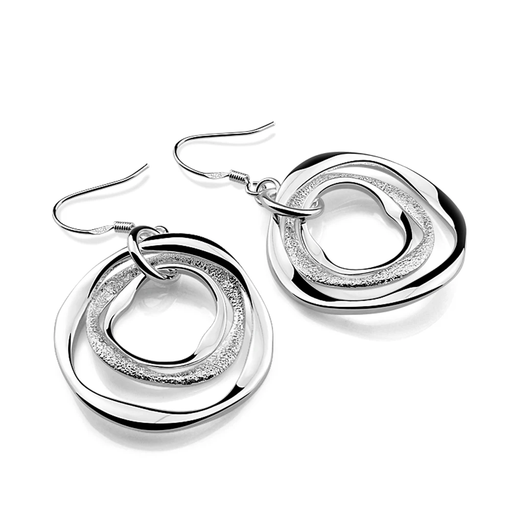 

925 Sterling Silver Romantic Earrings For Women Round Circle Earring Piercing Earings personalized Trend Jewelry Girl Gifts