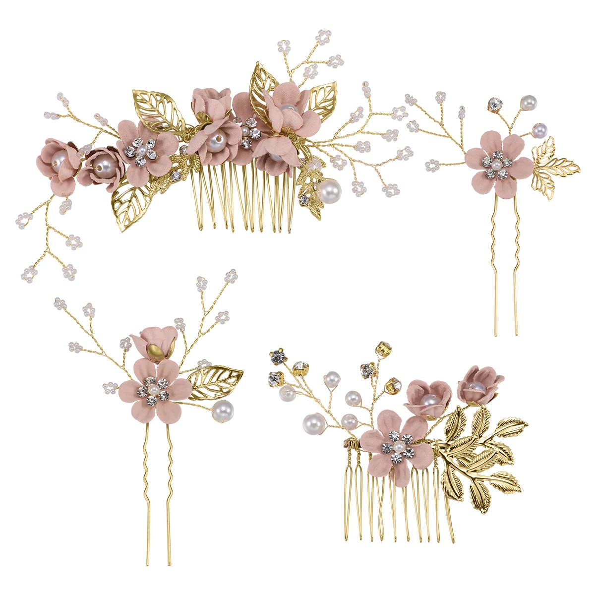 

Bridal Comb Headpiece Flower Hair Clips for Women Wedding Tiara Bride Korean Hairpin