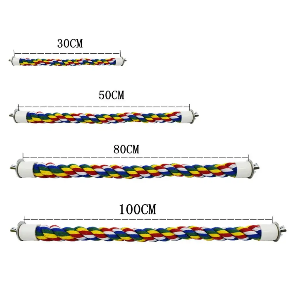 Pet Parrot Standing Perches U-shaped Colorful Bendable Cotton Rope Chew Toy Bird Supplies For Parakeet