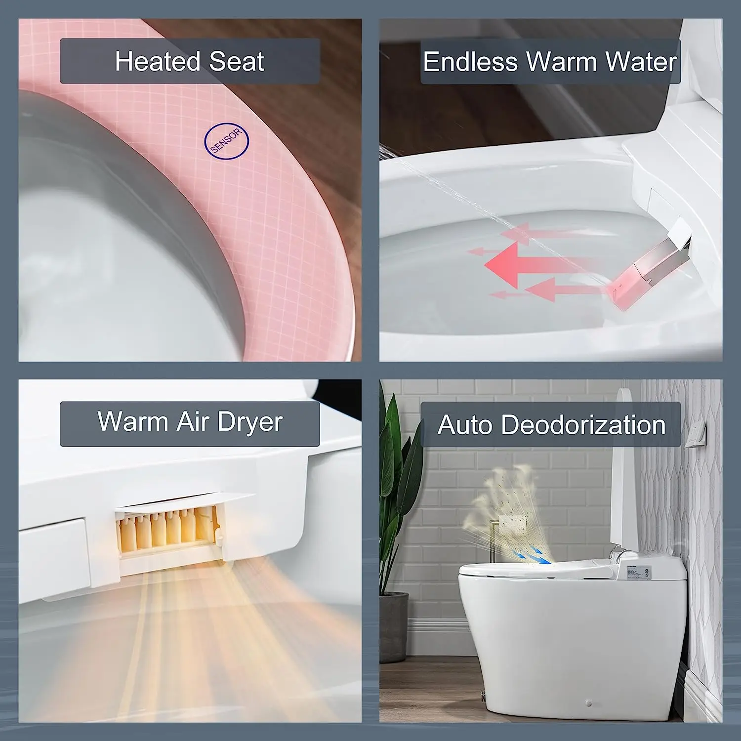 YYHC-Digital display independent tankless intelligent automatic flushing intelligent toilet bidet 4