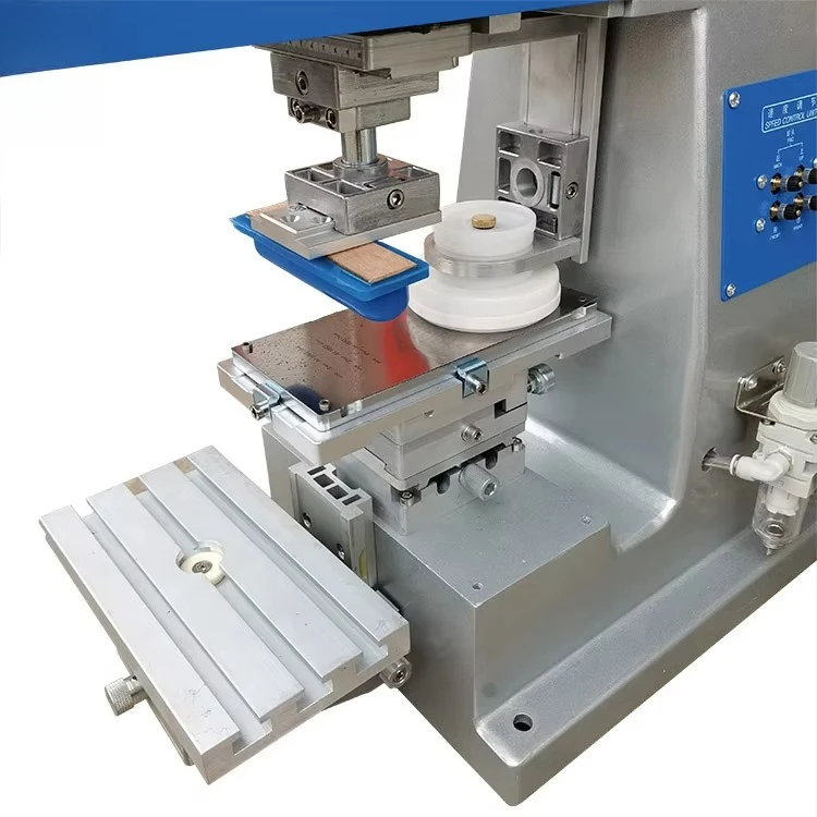 Macchina da stampa tampografica da tavolo a 1 colore, modello a flusso trasversale singolo, con PLC, supporto per anelli in ceramica e albero di trasmissione - immagine 5