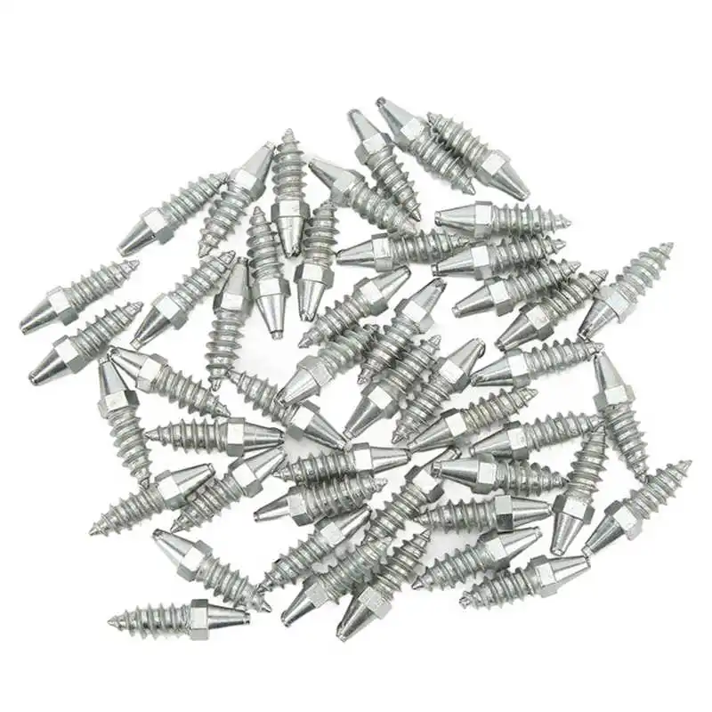 50pcs Wheel Tyre Stud Slip Resistant Strong Grip Snow Tire Spikes For Loader Skid Steer Tractor