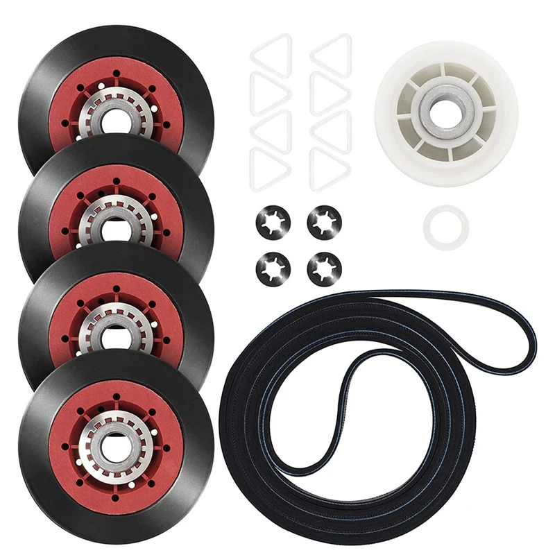 

4392067RC 27-Inch Dryer Repair Kit For WPW10314173 Drum Roller 661570V Belt 279640 Idler Pulley Spare Parts 4392067RC