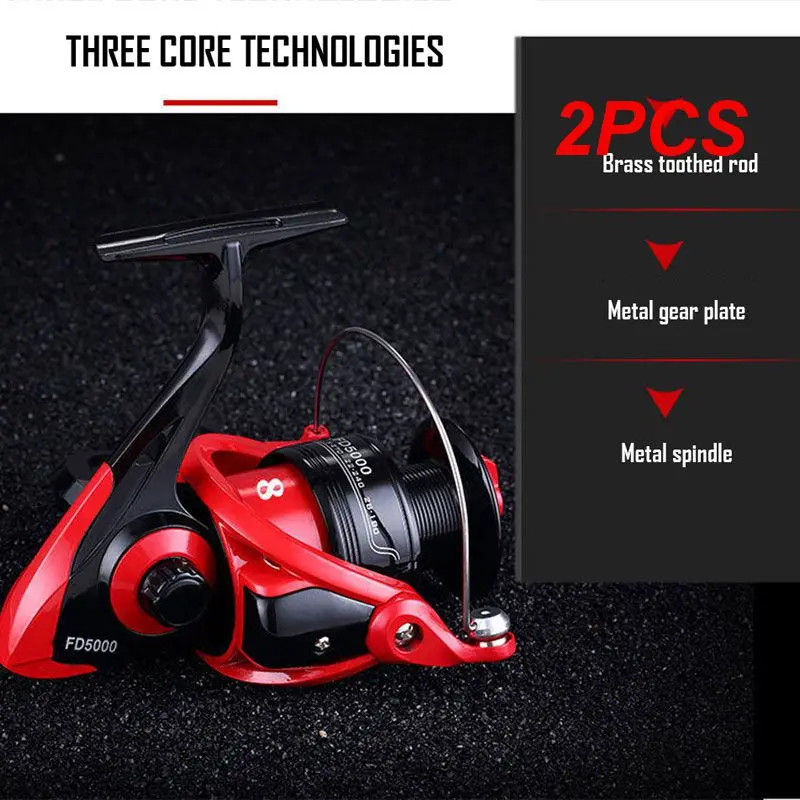 

2 шт. металлическая катушка, прочная и надежная Рыболовная катушка, прочная Высококачественная морская удочка, катушка премиум-класса, металлическая Рыболовная катушка, рыболовное снаряжение