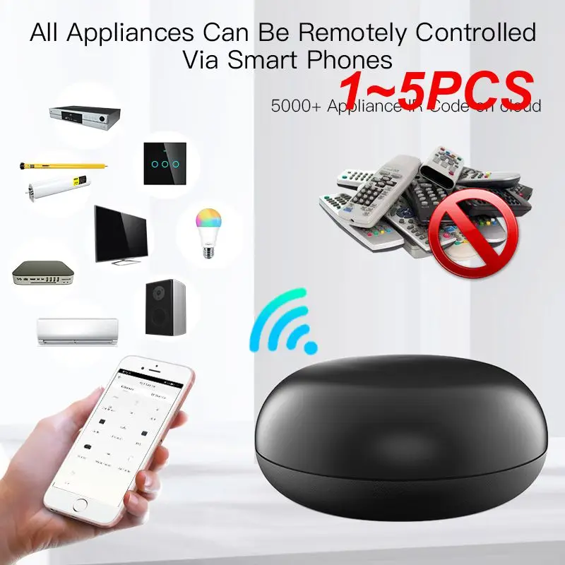 

1~5PCS Tuya Universal WiFi IR RF Bluetooth Smart Home Appliances Remote Controller Smart Life Voice Control TV