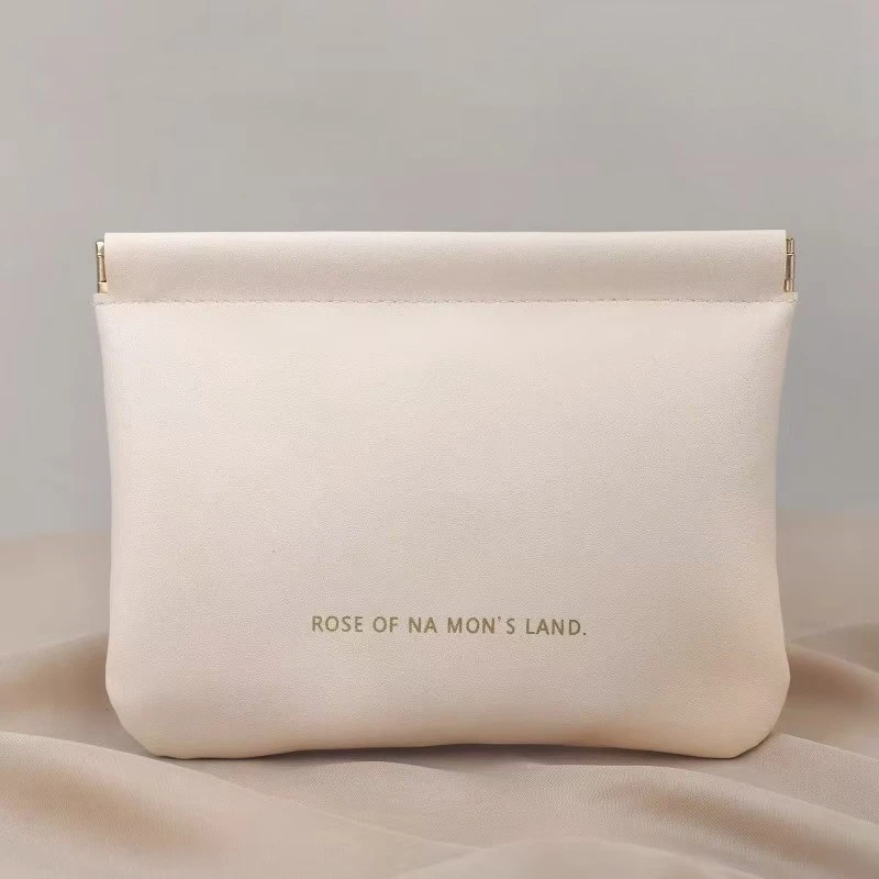 Compact PU Leather Snap Closure Pouch for Tech Accessories and Travel Essentials