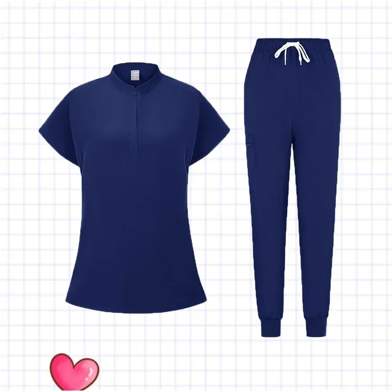 2025 New Nurse Uniforms V-neck Top Jogger Pants Scrub Sets Surgical Workwear Dentist Nursing Suit Hospital Doctor Outfit