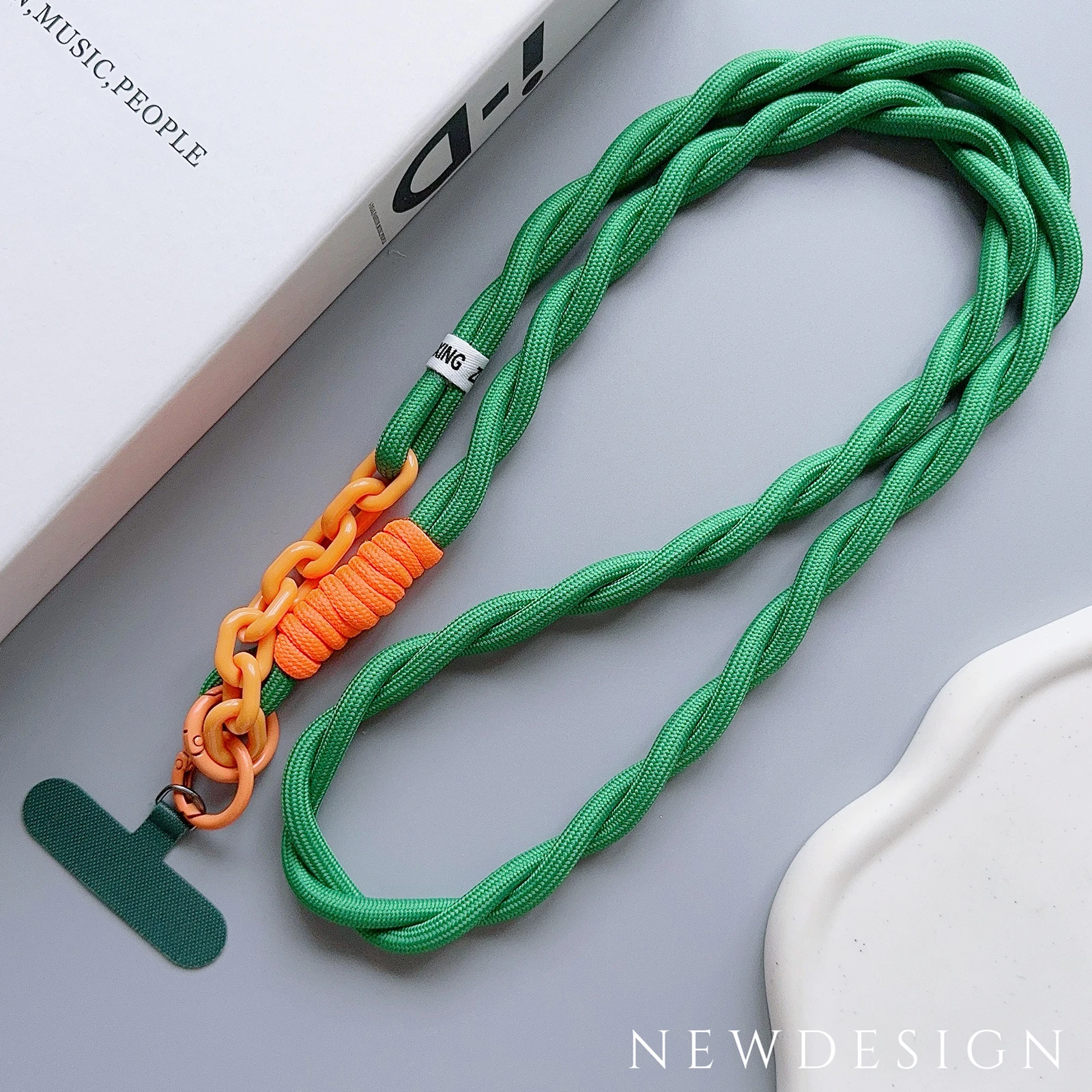 Chic Universal Phone Lanyard - Stylish Acrylic Crossbody & Neck Strap with Anti-Lost Wrist Clip