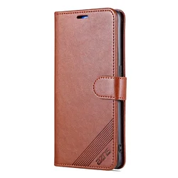 Premium PU Leather Wallet Case Flip Cover with Stand Holder and Pocket - Stylish Protective Casing for Xiaomi 14 Pro (Brown)