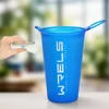 1pc 200ml Foldable Sports Water Cup Marathon Running Folding Soft Lightweight Leak Proof Easy Carry Hydration Bottle for Outdoor