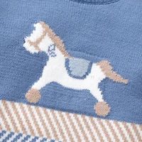 Barboteuse bleue en tricot à manches longues pour bébé, combinaisons pour nouveau-né garçon, combishort d'automne et d'hiver, tenues unisexes pour nourrissons, Costumes une pièce pour enfants 4