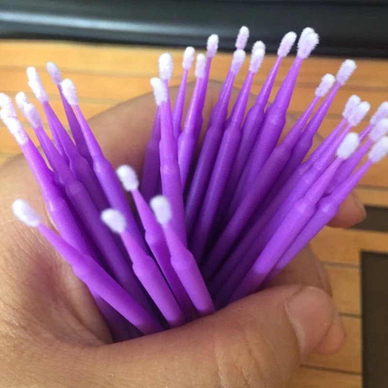 100X Car Ritocco Vernice Mini Pennelli Piccoli Suggerimenti 1-2Mm Micro Applicatore Viola Blu Spray Applicatore Stick Accessori Auto