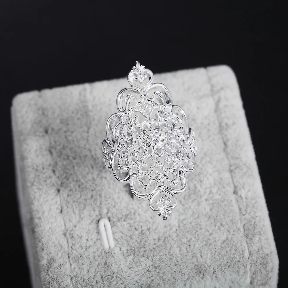 Nuovi anelli in argento sterling 925 caldi per le donne, regali per feste di moda retrò eleganti e larghi, gioielli da sposa con fascino per studentesse - immagine 3