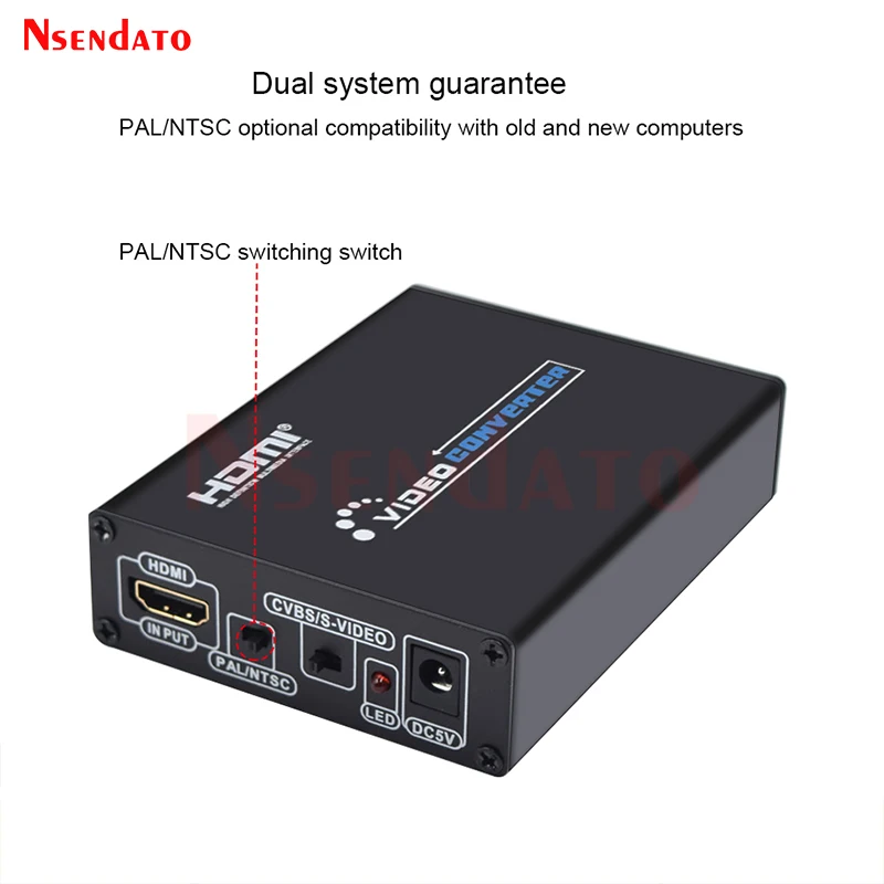 HDMI to RCA CVBS S Video Adapter HDMI2AV AV2HDMI Converter AV S Video to HDMI Converter PAL/NTSC Switch Switcher Adaptor For TV