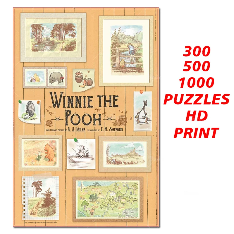 

Winnie The Pooh Photos Wall Image Rememberable Disney Puzzles 300 500 1000PCS Paper Jigsaw For Kids Teens Like Room Ornament