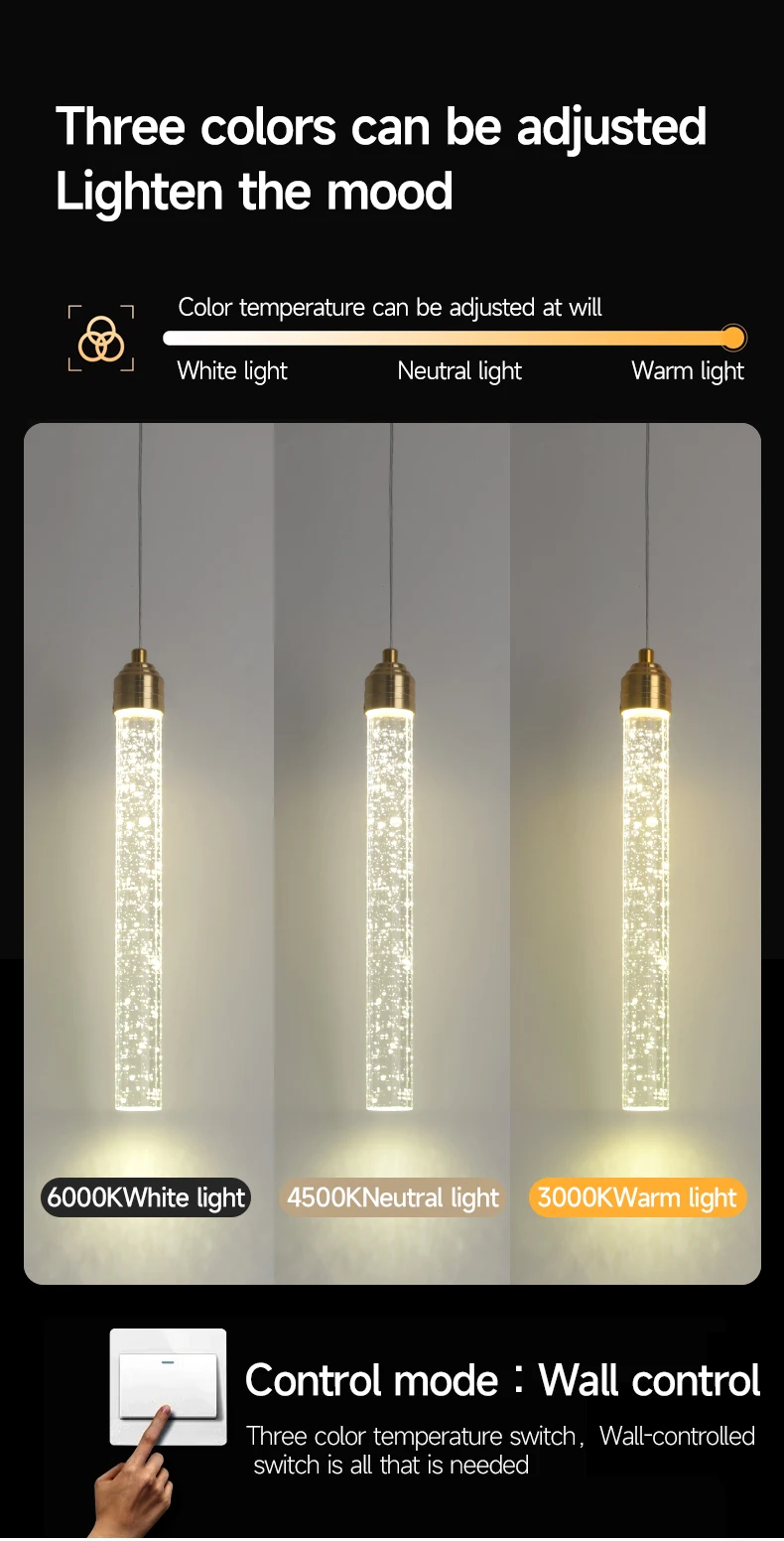 Luxury Crystal Pendant Light - Modern Gold Hanging Lamp for Living Room Bedroom Dining Room Decor