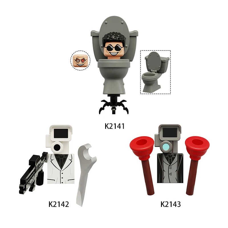 Moc Creative Skibidi Toilet Man Vs Monitor Anime Action Figures Building Blocks Building Block Toys For Children Regalo Di Natale