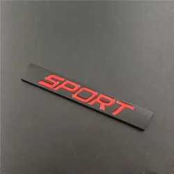 Premium 3D Metal Sport Emblem Badge - Rear Trunk & Fender Decor Sticker Decal (Black Red)