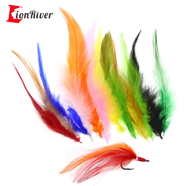 Lionriver 100pcs 4″- 6″ Natural / Dyed Cock Feathers Saddle Hackle