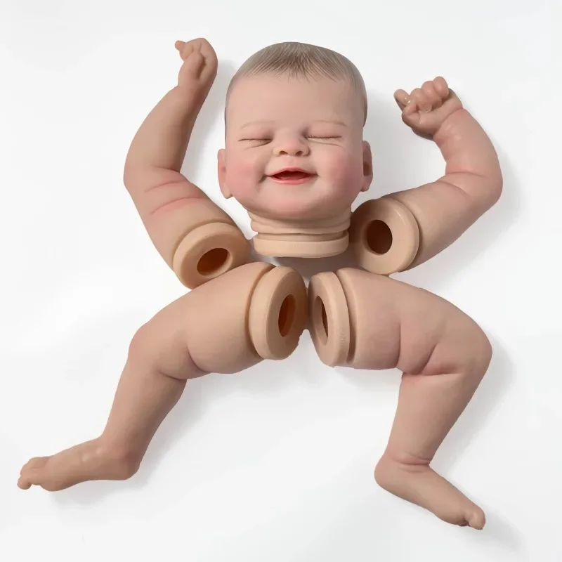 19 inch Vinyl Silicone Baby Reborn Dolls Kit Painted Lifelike Soft Touch Fresh Color Unfinished Unassembled DIY Doll Parts Mold