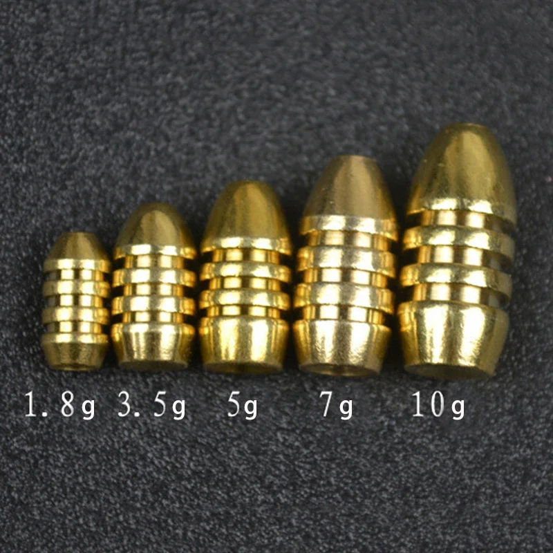 Fishing Tools Fishing Accessories Fishing Counterweight Sinker Fishing Tool Fishing Tackle 10pcs/lot Copper Lead Sinker Weights 10g 7g 5g 3.5g 1.8g Sharped Bullet Copper Fishing Accessories