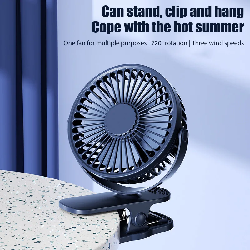 Mini ventilateur USB rechargeable, silencieux, portable, 3