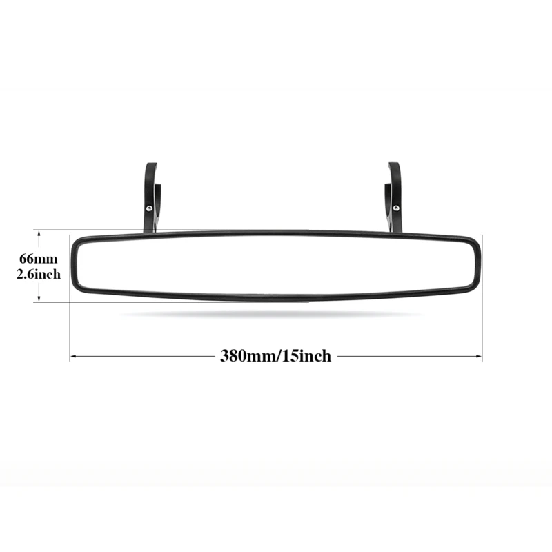 범용 운송 차량 중앙 백미러, 클램프 포함, 15 인치 와이드 백미러, 폴라리스 RZR 프로 XP R 교체용
