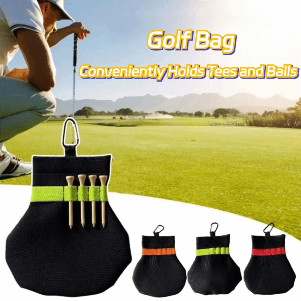 Sports Accessories Terylene Golf Ball Pouch Metal Clip Spacious Golf Ball Tee Holder Golf Accessories For Golfers