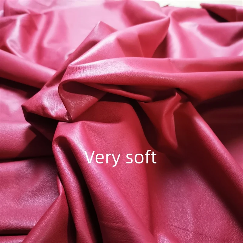 Red Super Thin Sheepskin Leather for DIY Crafts and Apparel