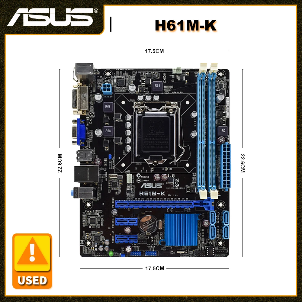 profundamente Cuyo terminado Asus H61m-k Desktop Motherboard Lga 1155 Intel H61 Core I7i5i3 Cpus Support  Uefi Bios Ddr3 Vga Dvi Sata2 Micro Atx Placa-mãe - Motherboards - AliExpress