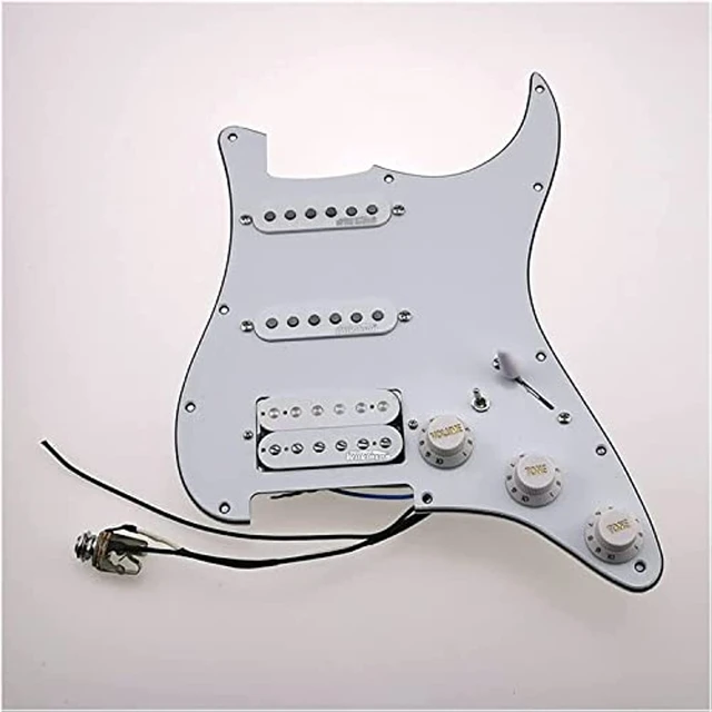 3Ply White Loaded Pickguard Pre-Wired HSH Pickguard Pickups Fits for Fender  Strat Style