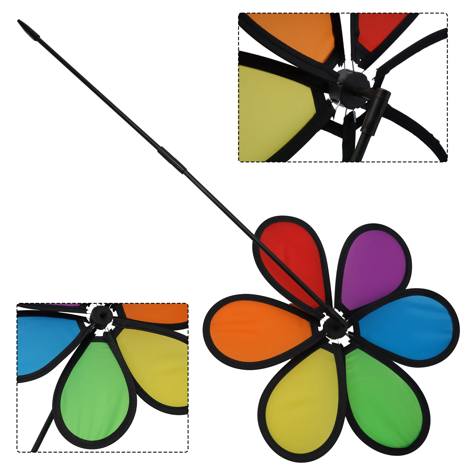 

Pinwheel Flower Windmill Cute Gifts Durable Home Garden Yard Decor Six-coloured Wind Spinner Garden Decoration