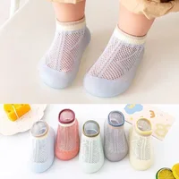 2024 Summer New Combed Cotton Anti slip and Breathable Children's Soft Sole Shoes Baby Walking Shoes Mesh Faced Baby Floor Socks 1