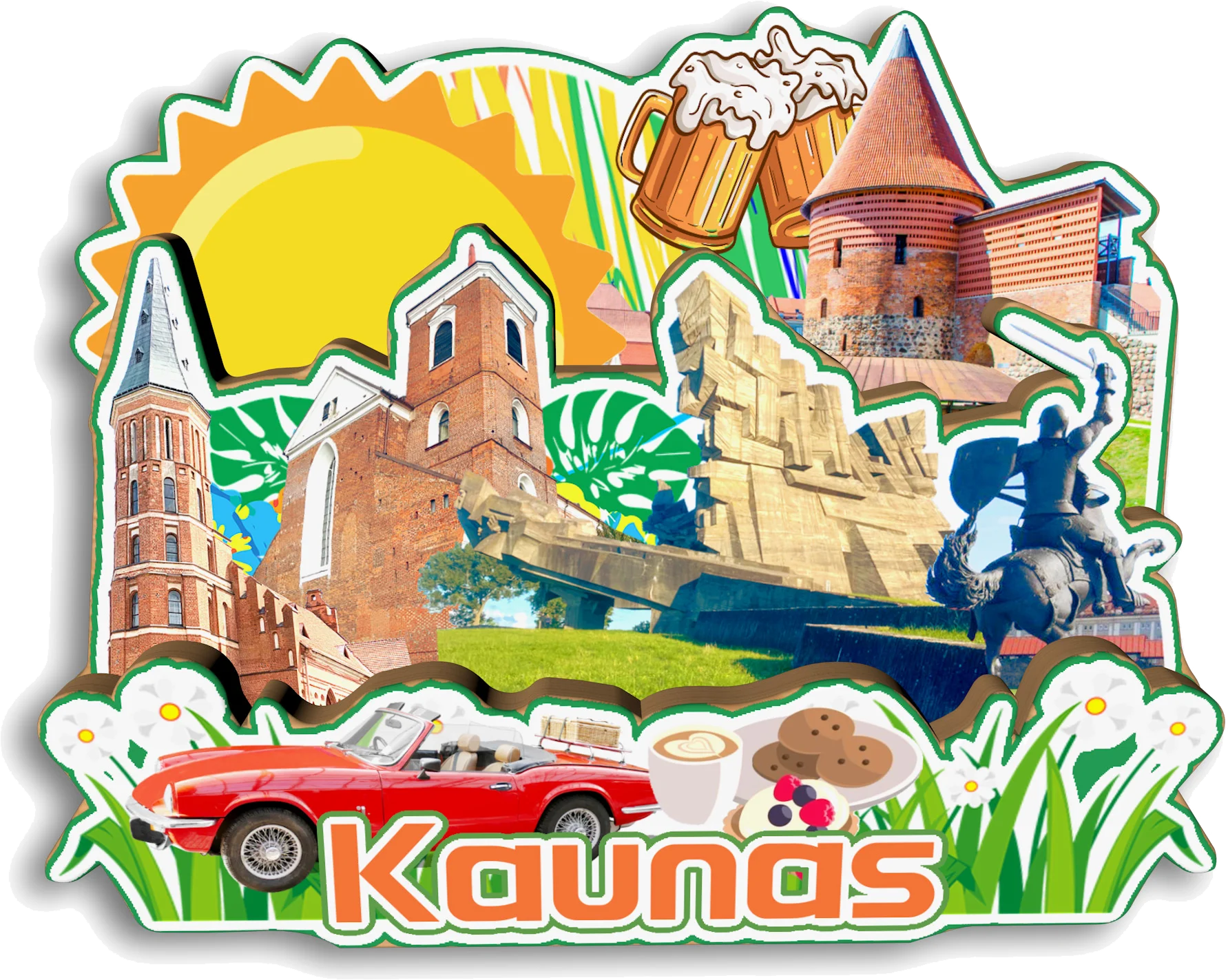Vilnius Trakai Kaunas Klaipeda Nida Palanga Neringa Lithuania Fridge Magnet Travel Souvenir Gift