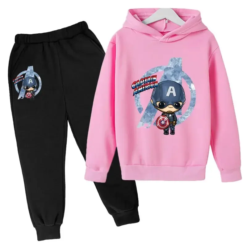 thumbnail image 1 of Nueva sudadera con capucha y pantalones de Marvel Hulk Capitán América para niños, traje de 2 piezas, ropa informal para niño y niña, sudadera, trajes deportivos para niño, 1 of 5