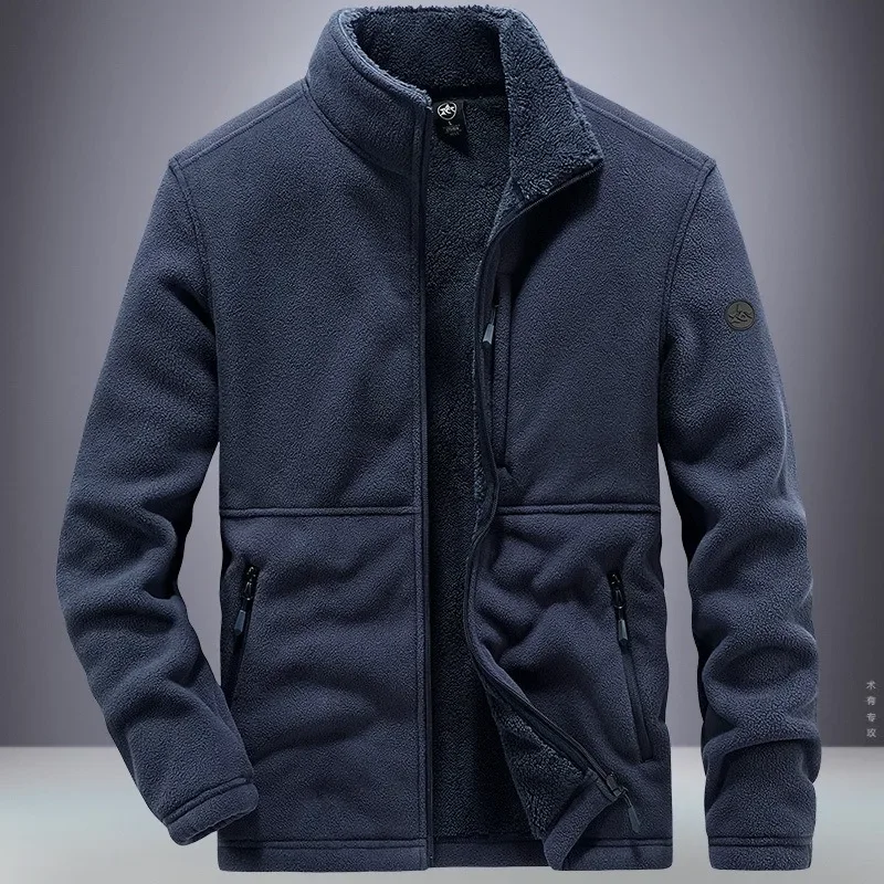 Winter jacket fleece jacket sports jacket Winter Jacket Men Trendy Added Fleece Thick Lamb Jacket Outdoor Sportswear Oversized Jacket