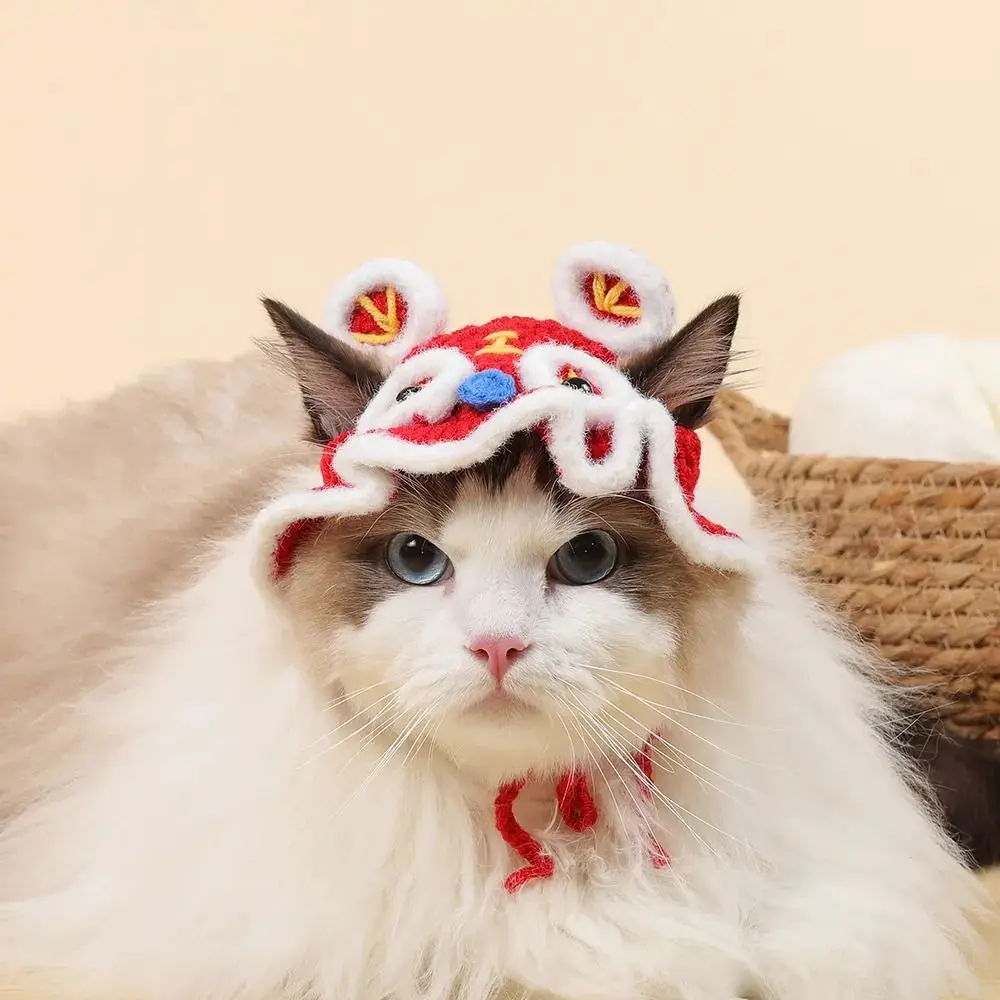 Wool Knitted Cat Hat for Pet Photo Shoots and Parties
